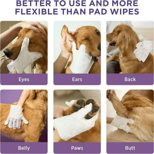Deodorising Pet Gloves (6 Wipes)